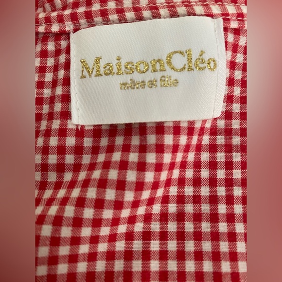 Maison Cleo Julie blouse red gingham top *small blemish* - Picture 8 of 16